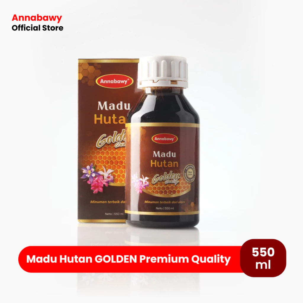 Madu Hutan Golden Annabawy 550ml - Premium Madu Hutan Sialang Murni Organic Tanpa Campuran