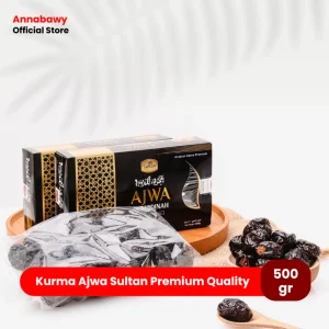 Kurma Ajwa Al Madinah SULTAN Premium 500 Gram | Kurma Nabi Asli Madinah Manis, Sehat & Bergizi