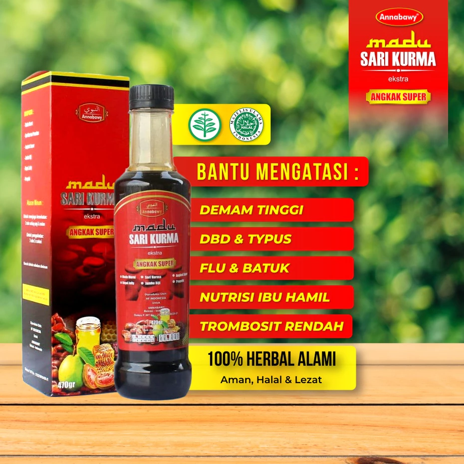 Madu Sari Kurma Ekstra Angkak Super 470gr Annabawy Bantu Naikkan Trombosit dan Turunkan Demam - Image 4